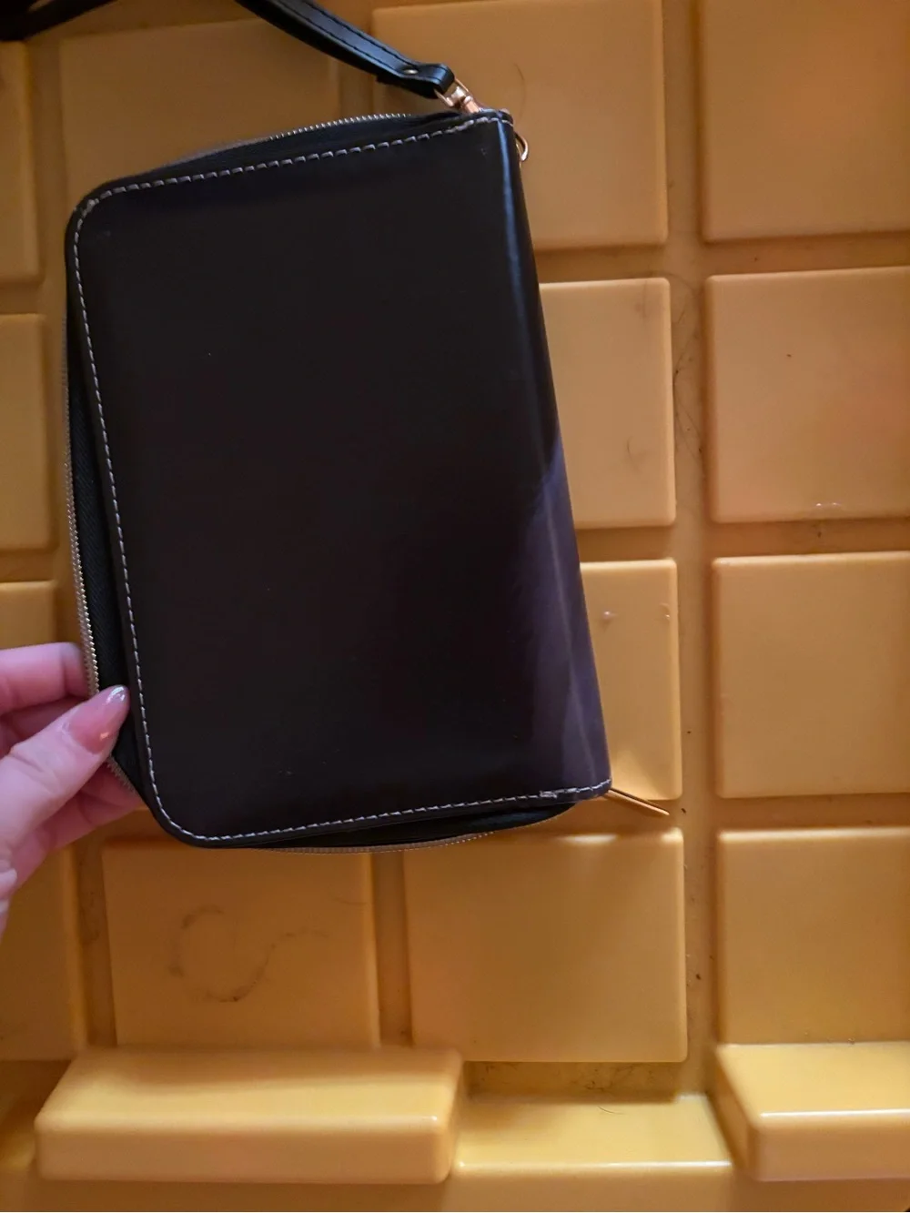 Horse & Highland Cow Printed Zip Wallet — Brown and Black